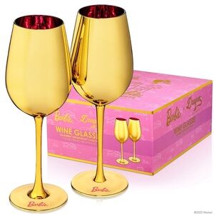 BARBIE DREAMHOUSE GOLD WINE GLASSES